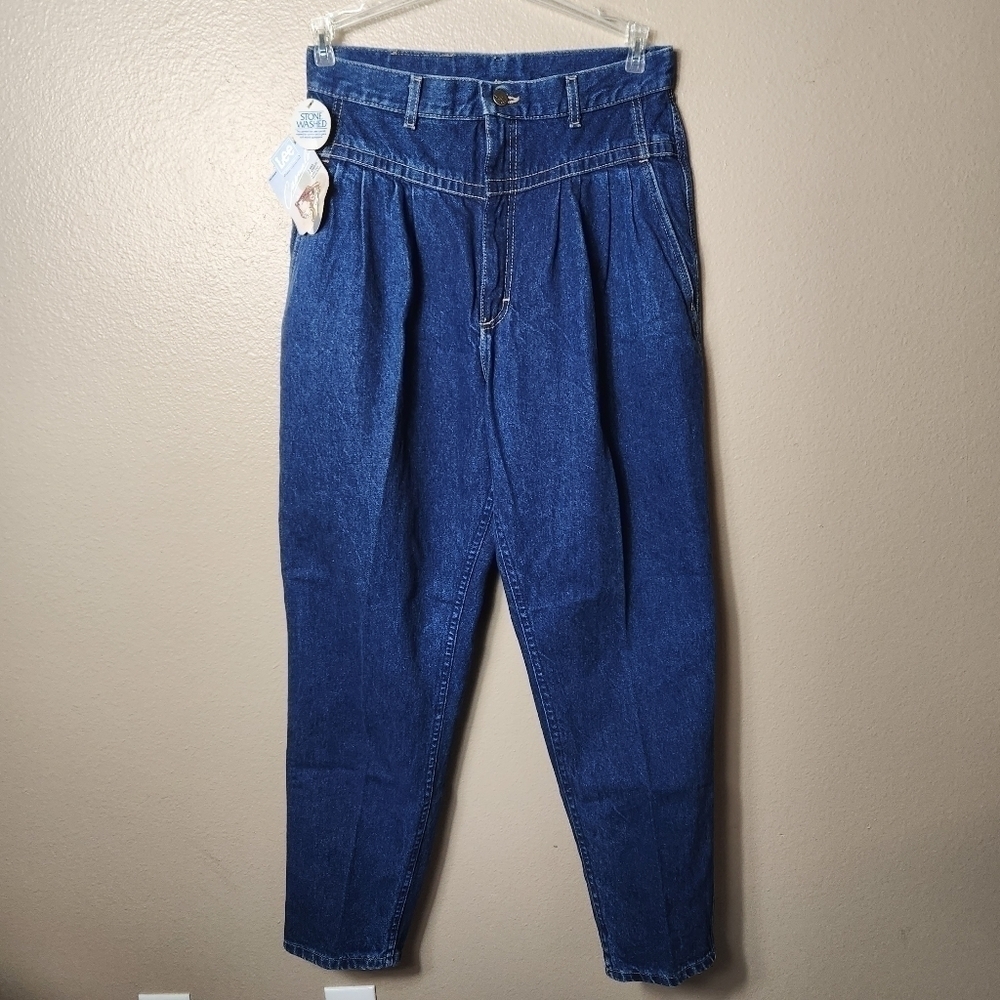 Vintage Lee High Rise Bareback Yoked Pleated Jeans Deadstock NWT-Size 16